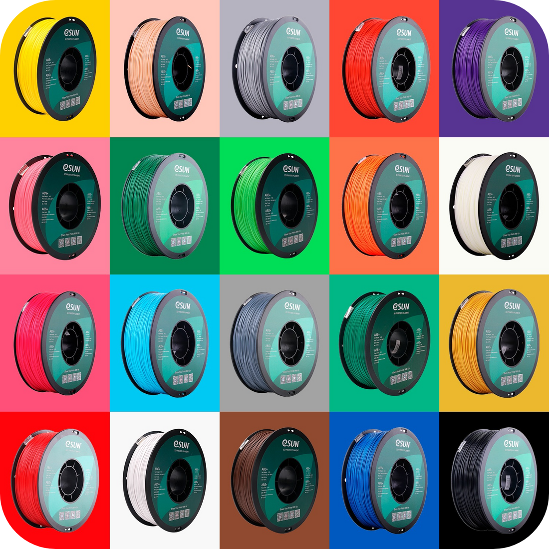 eSUN PLA+ filament colors